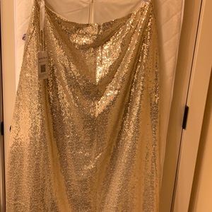 Honey Qiao gold beaded maxi skirt